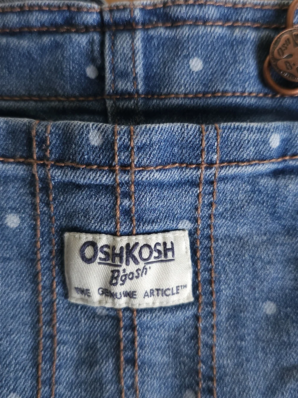 OshKosh Polka Dot Denim Overalls - Blue 3T